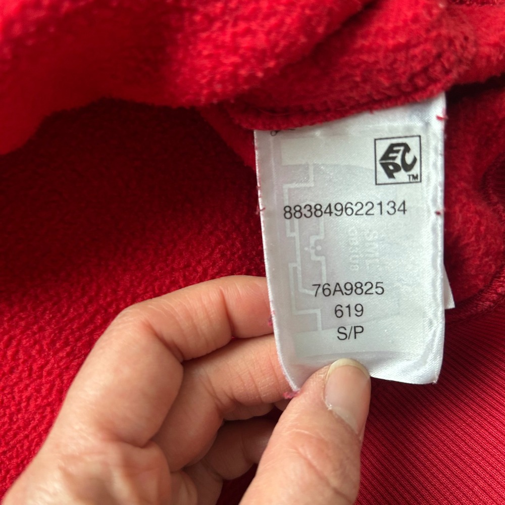 Tommy Hilfiger Quarter Zip Sweatshirt S Red Embroidered Crest Logo Tennis Prep - Picture 8 of 9